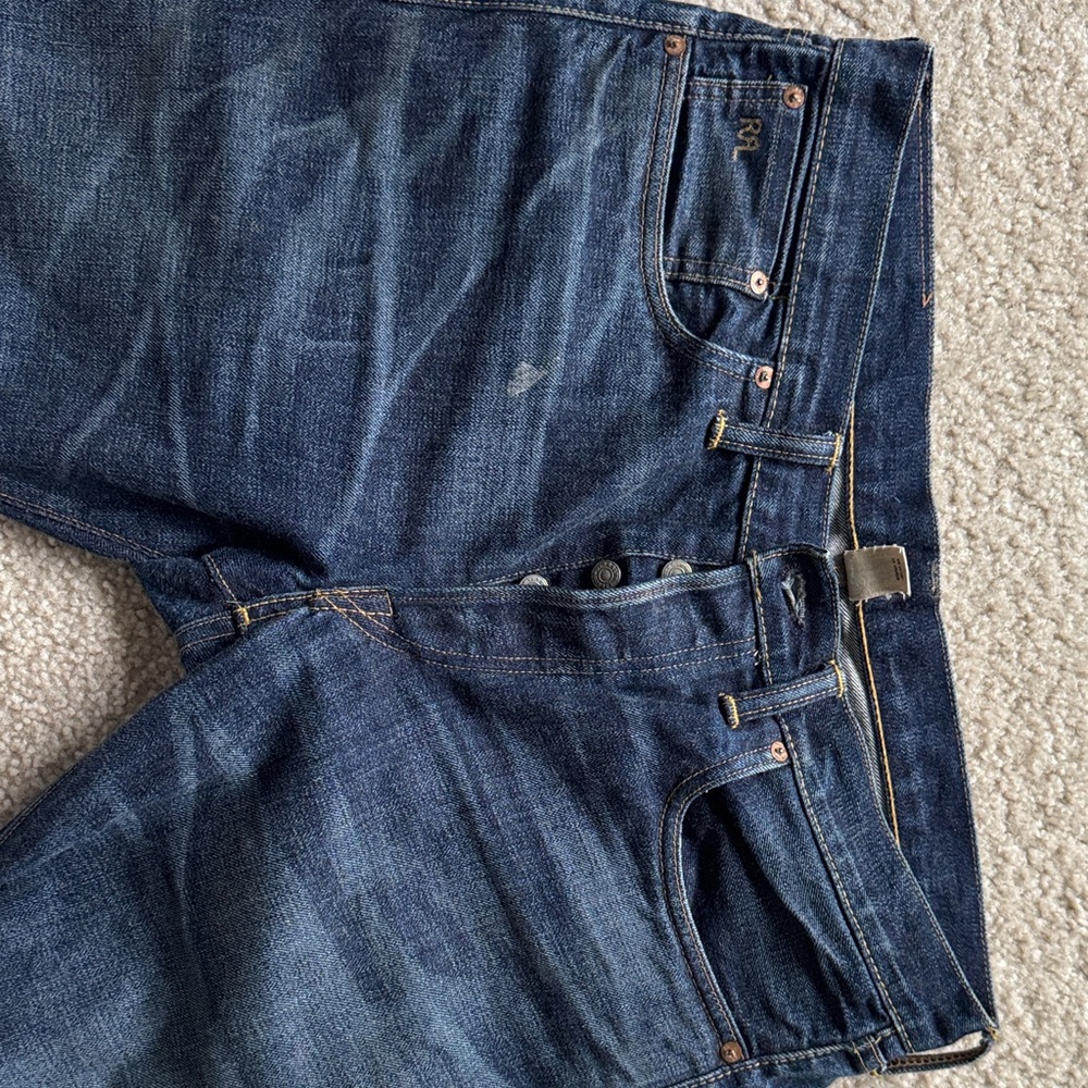 RRL Ralph Lauren Double RL Dark Blue slim Straight Jeans

#RRL